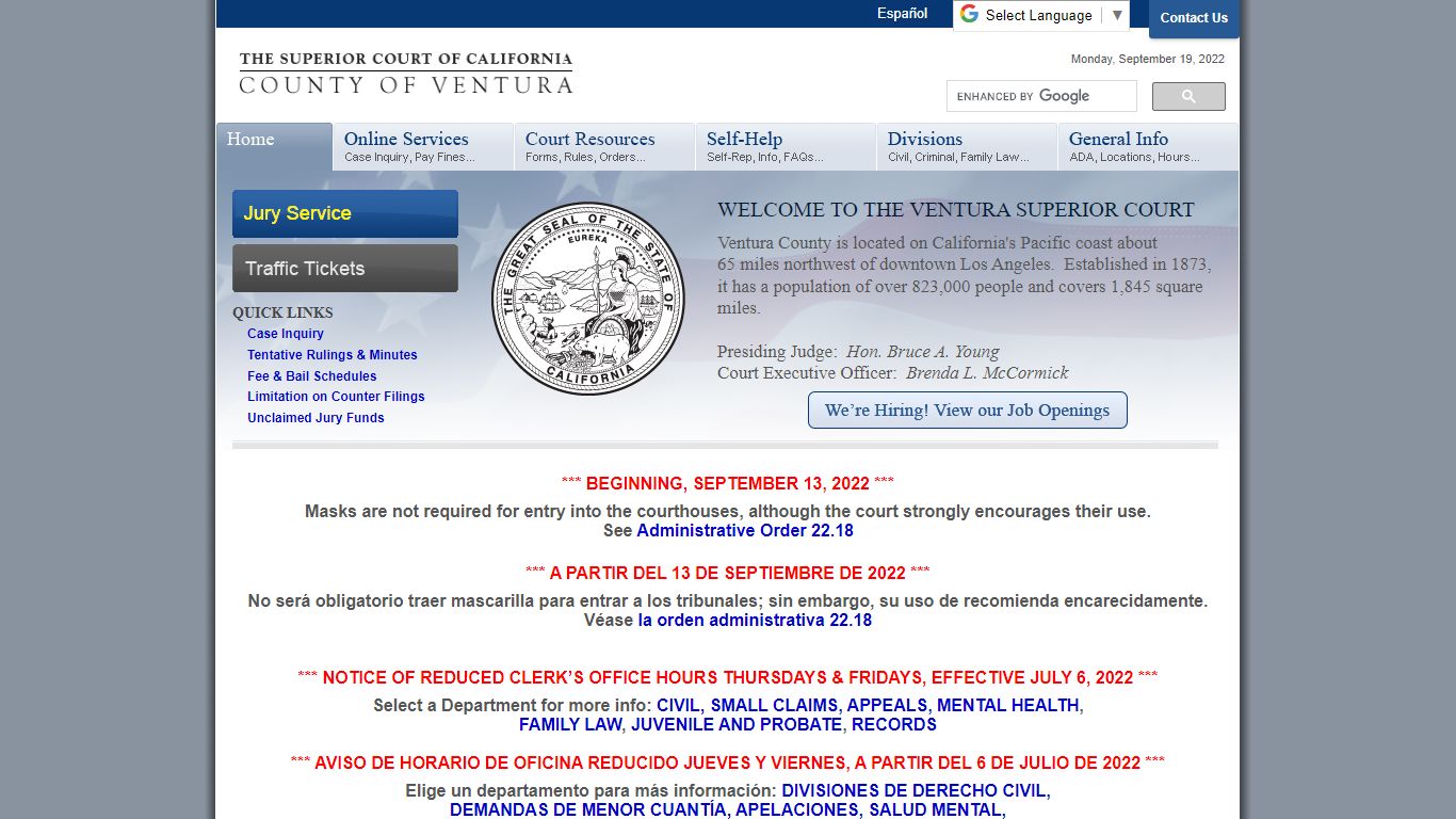 The Superior Court of California - County of Ventura - Court Records